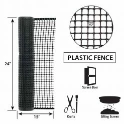 Best deal 😀 Garden Zone 1/2 In. Black PVC Hardware Net 👏 -Outlet Fencing Store 7397352 new 4 1